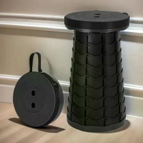 New Portable Telescopic Folding Stool Suitable for Hiking, Camping Outdoor Travel and Fishing -adjustable Height and Lightweight - black