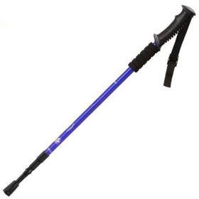 Three-section Straight Handle Retractable Trekking Poles - Blue - Walking Sticks