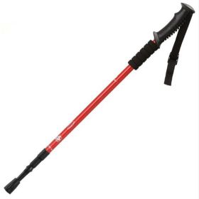 Three-section Straight Handle Retractable Trekking Poles - Red - Walking Sticks