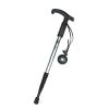 Four-Section Curved Handle Trekking Pole for Camping - Silver White - Walking Sticks