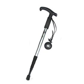 Four-Section Curved Handle Trekking Pole for Camping - Silver White - Walking Sticks