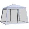 10'x10' Outdoor Canopy Tent, Slant Leg Sun Shelter with Mesh Sidewalls, Patio Tents for Parties, Grey - Default Title