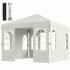 9.6 x 9.6 ft Pop Up Canopy Tent with Sidewalls, One Push Setup, UPF50+ Portable Instant Canopy Shelter, White - Default Title