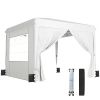 10 x 10 ft Pop Up Canopy Tent with Sidewalls, UPF50+ Outdoor Portable Instant Canopy Shelter with Carry Bag, White - Default Title