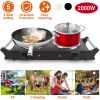 2000W Electric Dual Burner Portable Coil Heating Hot Plate Stove Countertop RV Hotplate