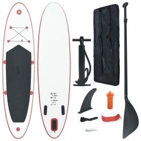 Stand Up Paddle Board Set SUP Surfboard Inflatable Red and White - Red