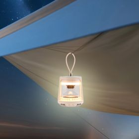 Outdoor Waterproof Camping Lantern Speaker with 3 LED Light Colors - White