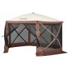 Pop Up Gazebo Tent, 12.5x12.5FT Quick Set Screen Tent with Mosquito Netting, Brown - 12.5 x 12.5 ft - Brown