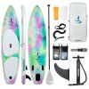inflatable paddle board 10'6 including sup paddle, paddleboard backpack, pump, leash - colorful