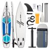 inflatable paddle board 12'6 touring Sup including sup paddle, paddleboard backpack, pump, leash - Blue
