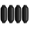 4 Ribbed Marine 8.5" x 27"  Boat Fender Vinyl Bumper - Black
