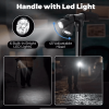 Camping Hiking Walking Stick 5 Level Height Adjustable Folding Walking Cane with LED Light And Alarm - default title