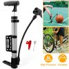 Mini Bike Pump Portable Bicycle Tire Inflator Ball Air Pump w/ Mount Frame For Mountain Road Bike - Black+Silver