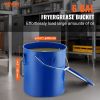 Fryer Grease Bucket, 6 Gal Oil Disposal Caddy Carbon Steel Fryer Oil Bucket with Rust-Proof Coating