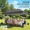 10 x 20 ft Pop Up Canopy Tent, Heavy Duty UPF50+ Outdoor Portable Instant Canopy Shelter with Wheeled Bag, Dark Gray - Default Title