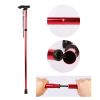Walking Cane Aluminum Alloy Walking Stick Adjustable Folding Travel Hiking Stick - Red