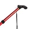 Walking Cane Aluminum Alloy Walking Stick Adjustable Folding Travel Hiking Stick - Red