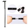 Walking Cane Aluminum Alloy Walking Stick Adjustable Folding Travel Hiking Stick - Black