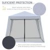 10'x10' Outdoor Canopy Tent, Slant Leg Sun Shelter with Mesh Sidewalls, Patio Tents for Parties, Grey - Default Title