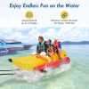 3-Person Inflatable Banana Boat with Electric Air Pump Carrying Bag and Repair Kit - Red + Yellow