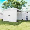 10 x 10 ft Pop Up Canopy Tent with Sidewalls, UPF50+ Outdoor Portable Instant Canopy Shelter with Carry Bag, White - Default Title