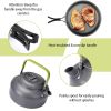 12Pcs Camping Cookware Set Camping Stove Aluminum Pot Pans Kit for Hiking Picnic Outdoor with Cup Fork Spoon Knife - Grey
