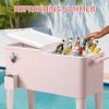 80QT Pink Patio Rolling Cooler - default title