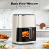 Air Fryer 6 Quart Capacity with Window Square Air Fryer 12-in-1 Air Fry, Roast, Reheat, Dehydrate, Bake, Steam with 400F - Beige
