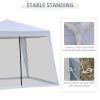 10'x10' Outdoor Canopy Tent, Slant Leg Sun Shelter with Mesh Sidewalls, Patio Tents for Parties, Grey - Default Title