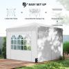 10 x 10 ft Pop Up Canopy Tent with Sidewalls, UPF50+ Outdoor Portable Instant Canopy Shelter with Carry Bag, White - Default Title