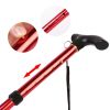 Walking Cane Aluminum Alloy Walking Stick Adjustable Folding Travel Hiking Stick - Red