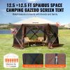 Pop Up Gazebo Tent, 12.5x12.5FT Quick Set Screen Tent with Mosquito Netting, Brown - 12.5 x 12.5 ft - Brown