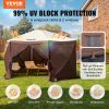 Pop Up Gazebo Tent, 12.5x12.5FT Quick Set Screen Tent with Mosquito Netting, Brown - 12.5 x 12.5 ft - Brown