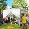 10 x 10 ft Pop Up Canopy Tent with Sidewalls, UPF50+ Outdoor Portable Instant Canopy Shelter with Carry Bag, White - Default Title