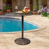 Outdoor Bistro Pub Table, Round Patio Bar Height Cocktail Table, Antique Bronze - as picture