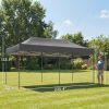10 x 20 ft Pop Up Canopy Tent, Heavy Duty UPF50+ Outdoor Portable Instant Canopy Shelter with Wheeled Bag, Dark Gray - Default Title