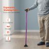 Folding Walking Stick with Adjustable Height - Purple - Cane