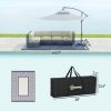 Reversible Outdoor Rug, Waterproof Plastic Straw with Carry Bag, 9' x 12', Blue & White Gourd Border - Blue