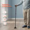 Folding Walking Stick with Adjustable Height - Black - Cane