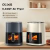 Air Fryer 6 Quart Capacity with Window Square Air Fryer 12-in-1 Air Fry, Roast, Reheat, Dehydrate, Bake, Steam with 400F - gray
