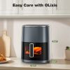 Air Fryer 6 Quart Capacity with Window Square Air Fryer 12-in-1 Air Fry, Roast, Reheat, Dehydrate, Bake, Steam with 400F - gray