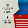 Yakimoto Nostalgia Series 21 Qt. Retro Industrial Toolbox Style Metal Cooler - 20L Portable Red Ice Chest for Camping, Tailgating & Garage - 20L/21Qt