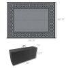 9' x 12' RV Mat, Outdoor Patio Rug / Large Camping Carpet with Carrying Bag, Waterproof Plastic Straw, Design for Backyard - default