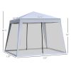 10'x10' Outdoor Canopy Tent, Slant Leg Sun Shelter with Mesh Sidewalls, Patio Tents for Parties, Grey - Default Title