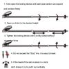 Four-Section Curved Handle Trekking Pole for Camping - Silver White - Walking Sticks
