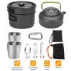 12Pcs Camping Cookware Set Camping Stove Aluminum Pot Pans Kit for Hiking Picnic Outdoor with Cup Fork Spoon Knife - Grey