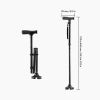 Folding Walking Stick with Adjustable Height - Black - Cane