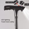 Camping Hiking Walking Stick 5 Level Height Adjustable Folding Walking Cane with LED Light And Alarm - default title