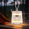 Outdoor Waterproof Camping Lantern Speaker with 3 LED Light Colors - White