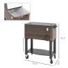 60 Quart Outdoor Cooler Cart, Rolling Ice Chest with Bottom Shelf and Bottle Opener for Backyard, Deck, Poolside Party - Default Title